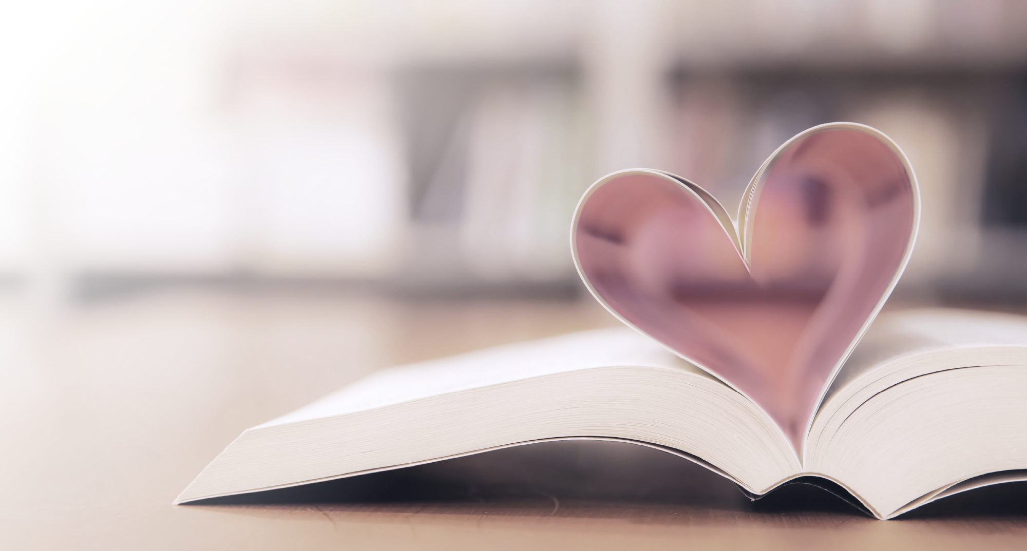 Book with pages in shape of a heart