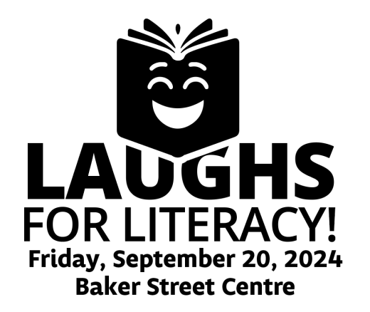 Logo: Laughs for Literacy - Friday, September 20, 2024 - Baker Street Centre